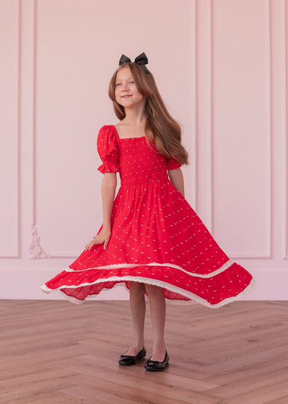 chic size inclusive model wearing JessaKae Minnie Girls Dress