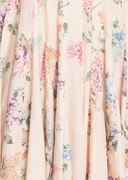 chic size inclusive model wearing JessaKae Monet Floral Seamed Maxi Dress