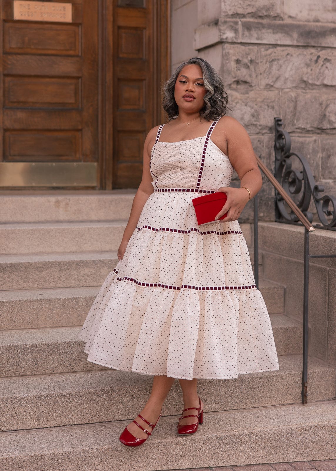 chic size inclusive model wearing JessaKae Monroe Dress