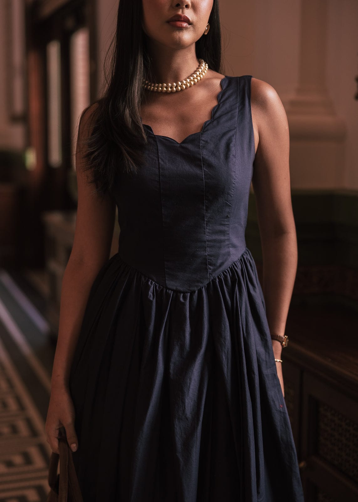 chic size inclusive model wearing JessaKae Nantucket Grove Dress