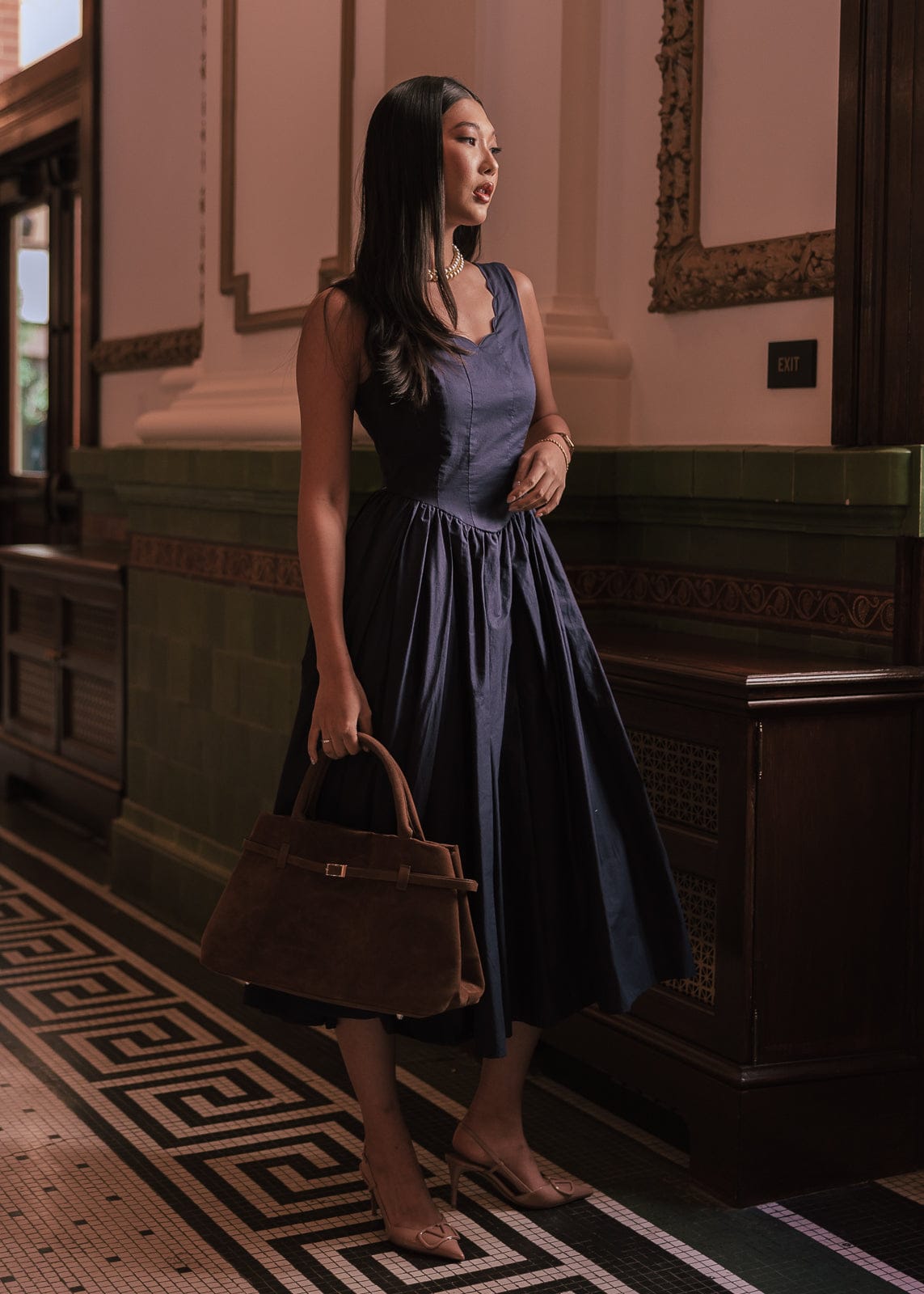 chic size inclusive model wearing JessaKae Nantucket Grove Dress