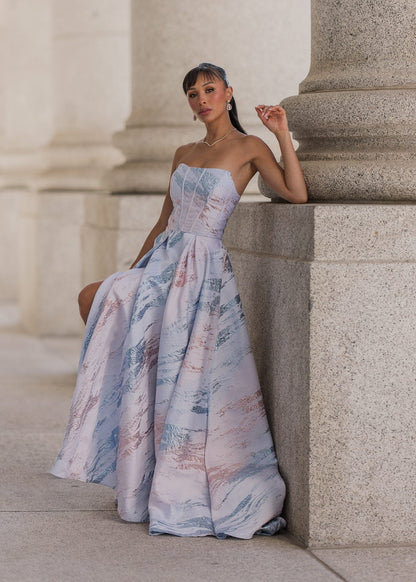 chic size inclusive model wearing JessaKae Nessa Dress