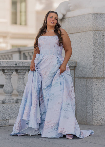 chic size inclusive model wearing JessaKae Nessa Dress