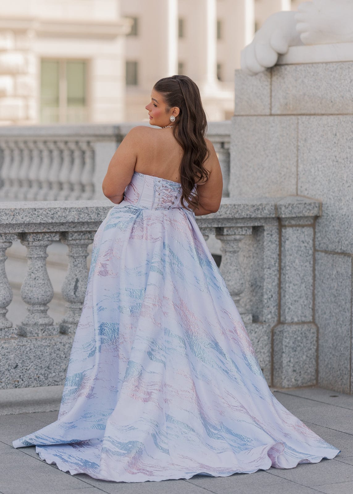 chic size inclusive model wearing JessaKae Nessa Dress