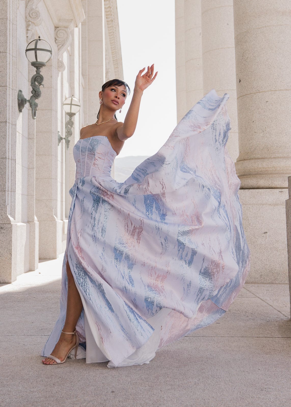 chic size inclusive model wearing JessaKae Nessa Dress