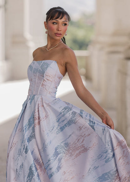 chic size inclusive model wearing JessaKae Nessa Dress