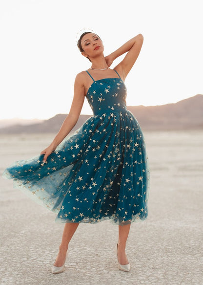 chic size inclusive model wearing JessaKae Night Sky Dress Dresses