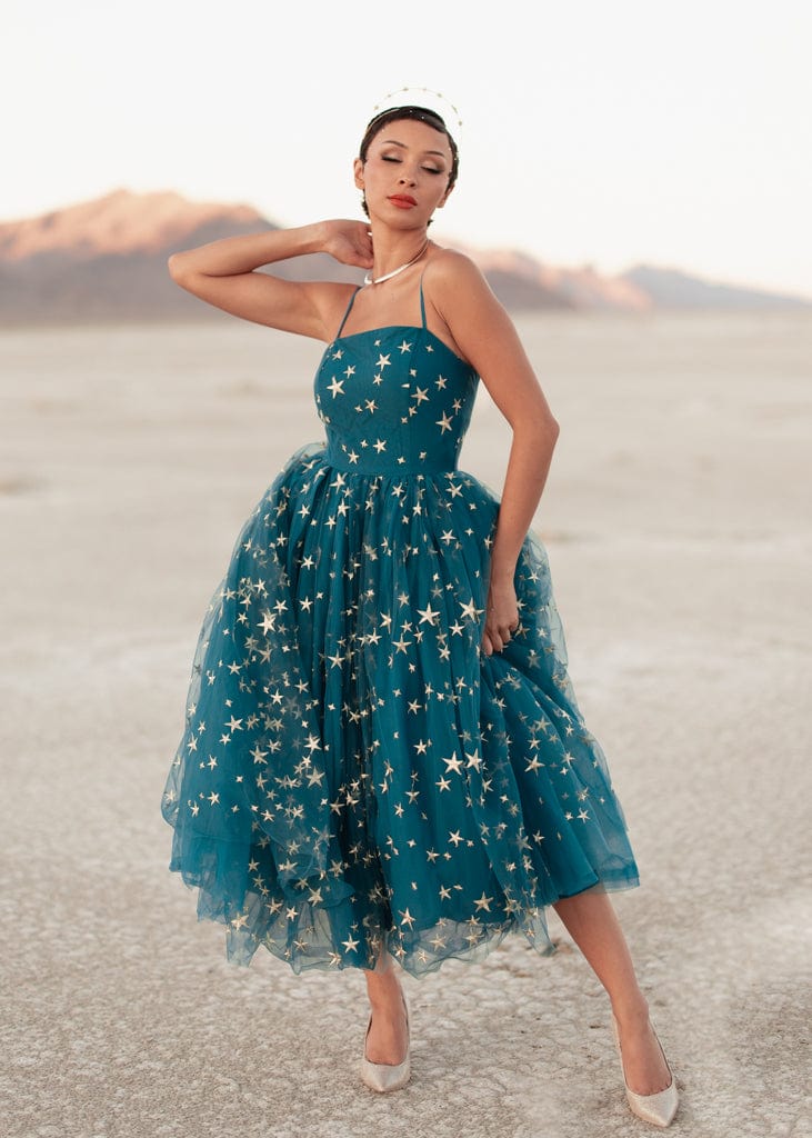 chic size inclusive model wearing JessaKae Night Sky Dress Dresses