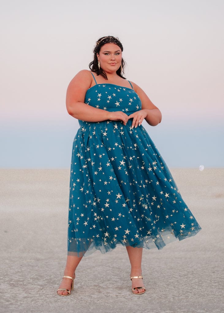 chic size inclusive model wearing JessaKae Night Sky Dress Dresses