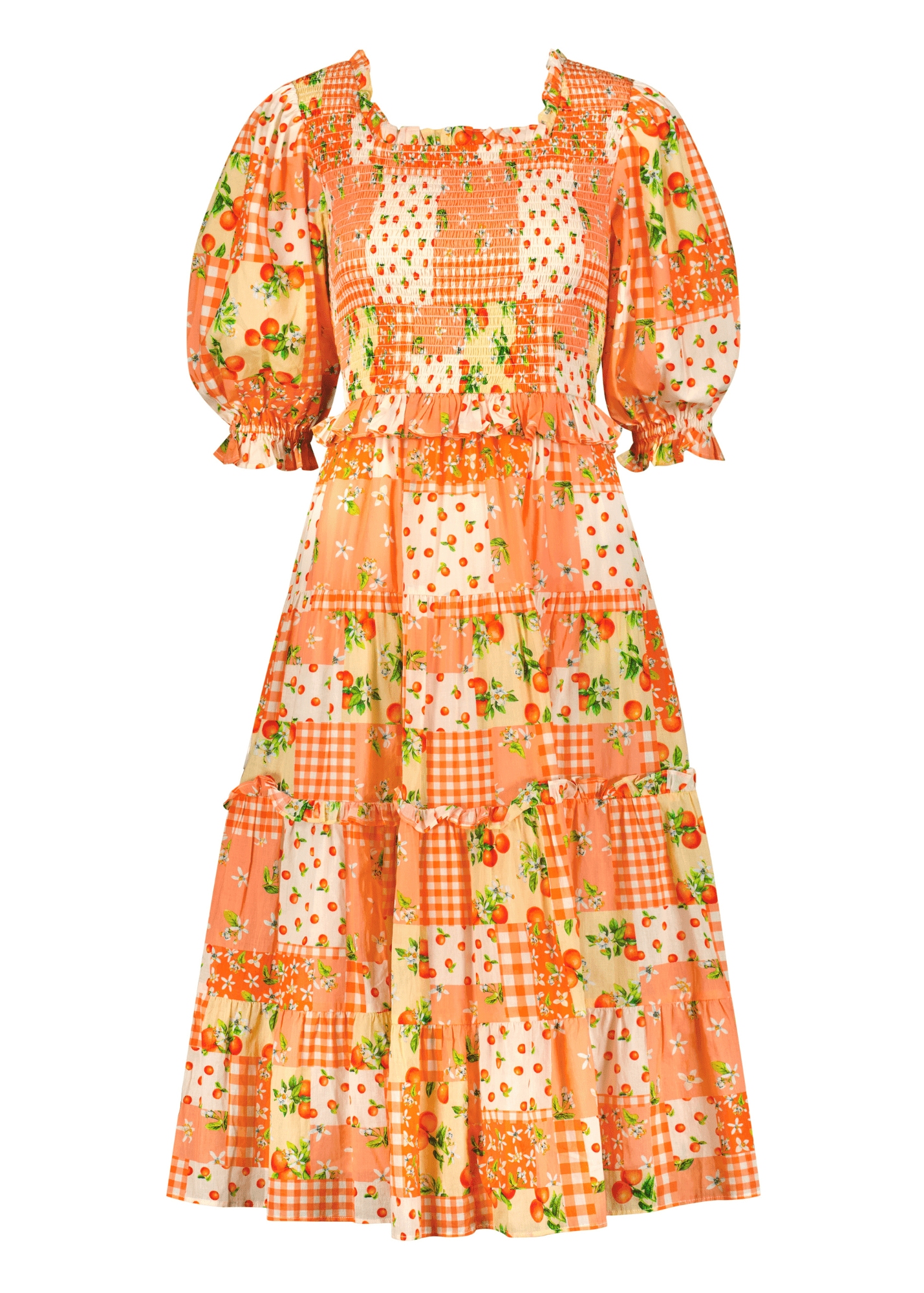 Orange Blossom Dress Dresses - JessaKae - Orange Blossom Dress - Orange Patch / XXS