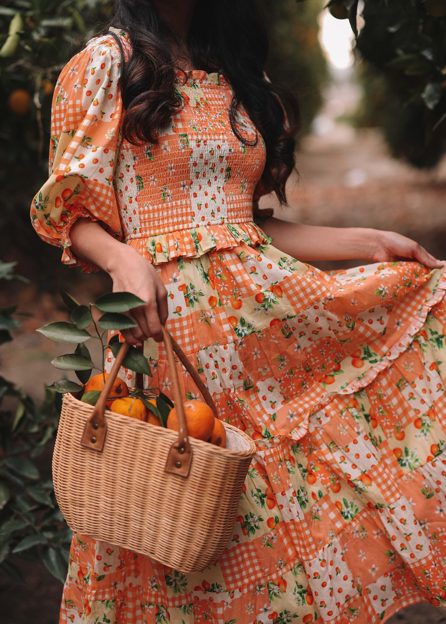 Orange Blossom Dress Dresses - JessaKae - Orange Blossom Dress - Orange Patch / XXS