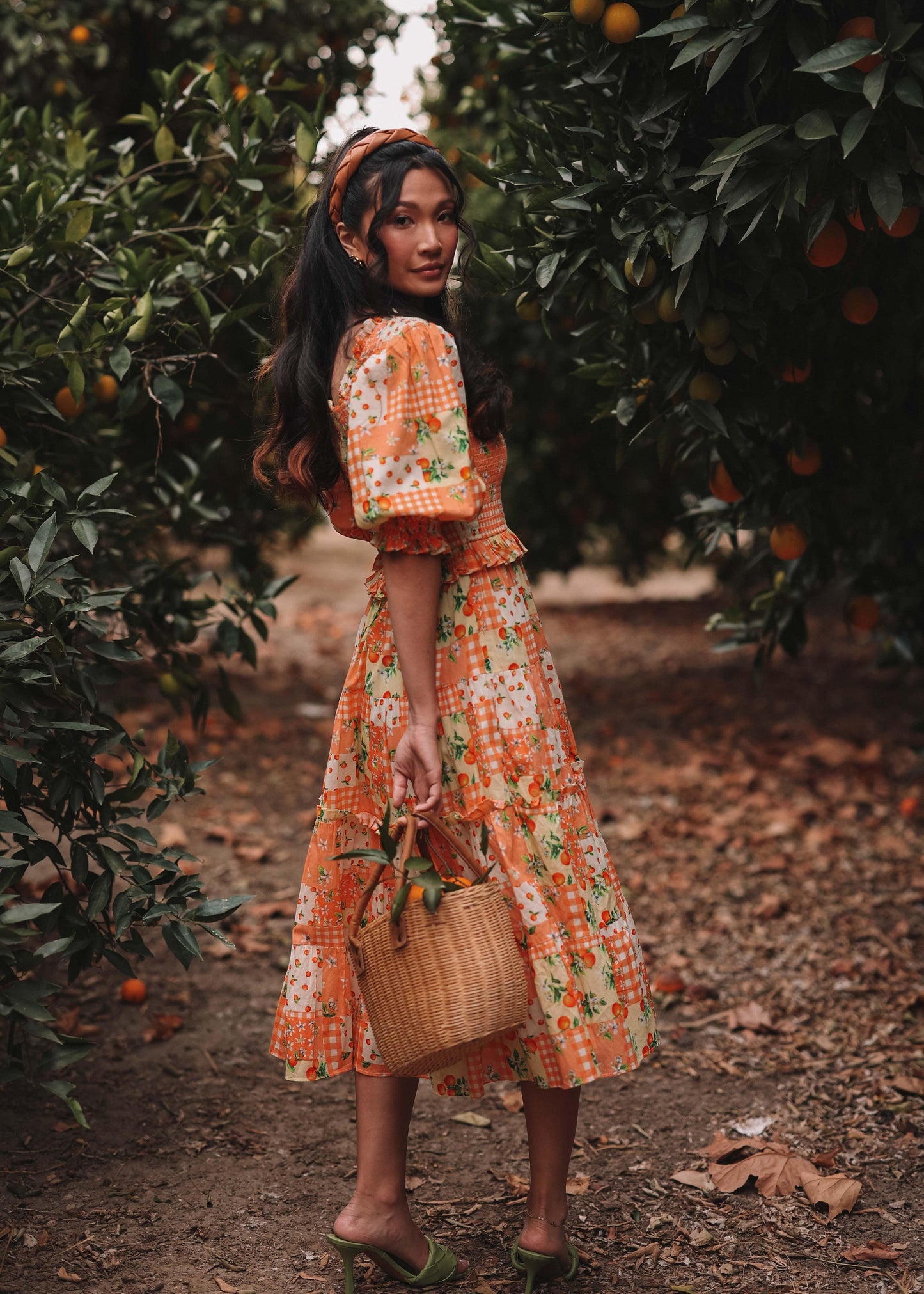 Orange Blossom Dress Dresses - JessaKae - Orange Blossom Dress_Orange Patch / XS