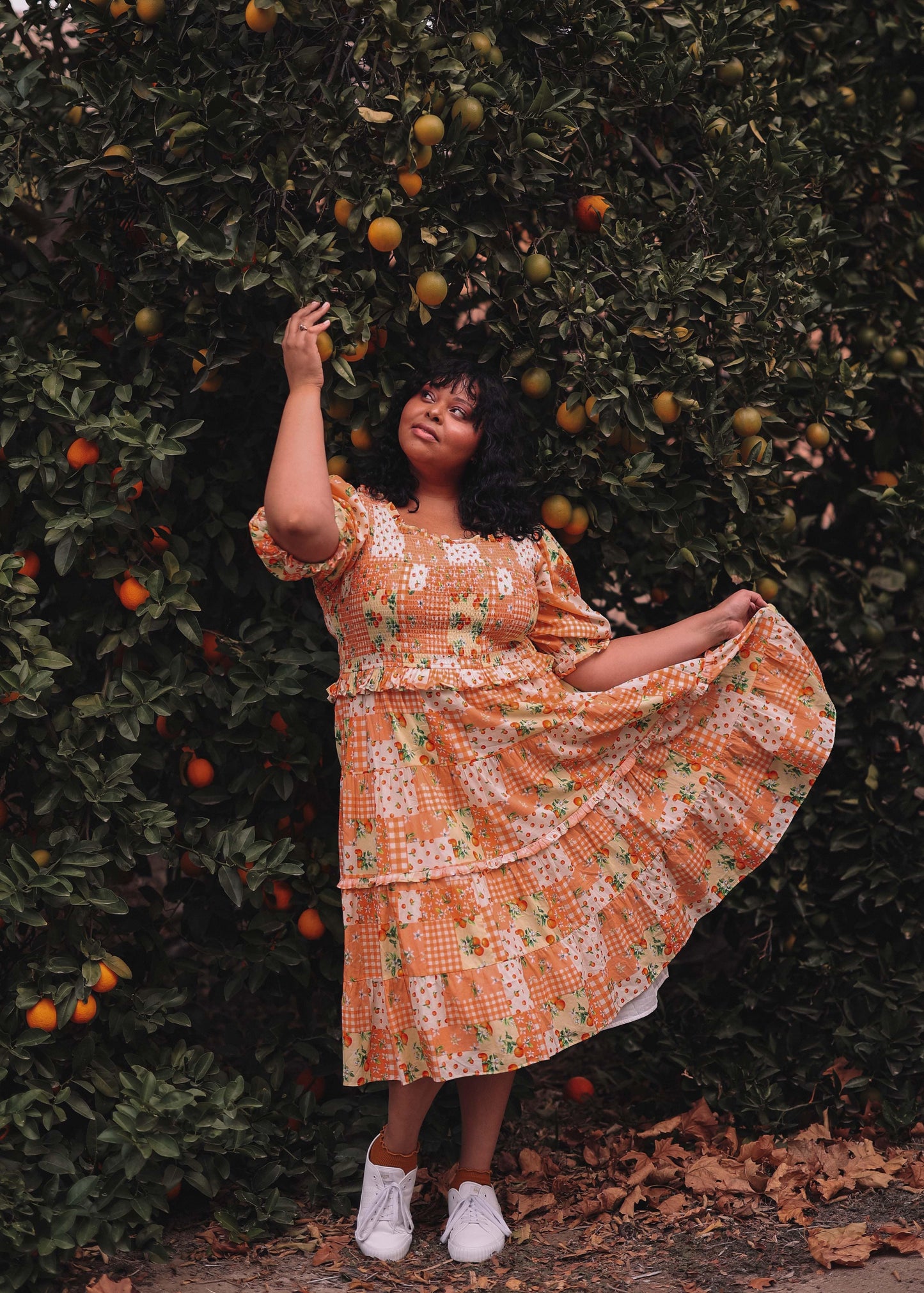 Orange Blossom Dress Dresses - JessaKae - Orange Blossom Dress_Orange Patch / XXL