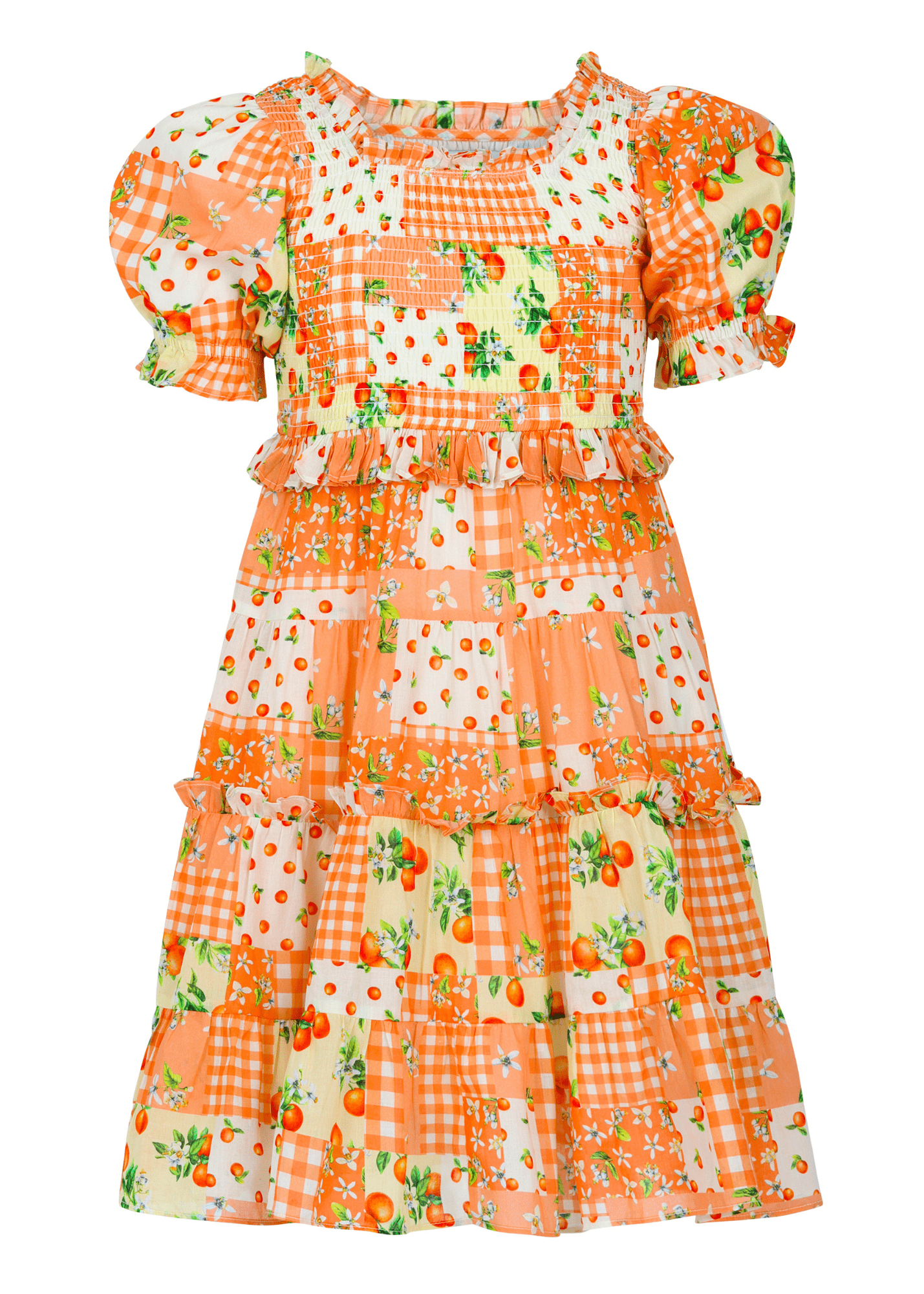 Orange Blossom Girls Dress Girls Dress - JessaKae - Orange Blossom Girls Dress_Orange Patch / 12-18M