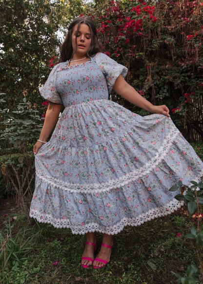 chic size inclusive model wearing JessaKae Penelope Dress