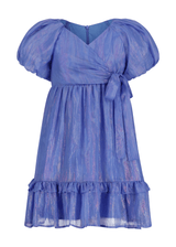 chic size inclusive model wearing JessaKae Pixie Girls Dress Blue / 12-18M Girls Dress