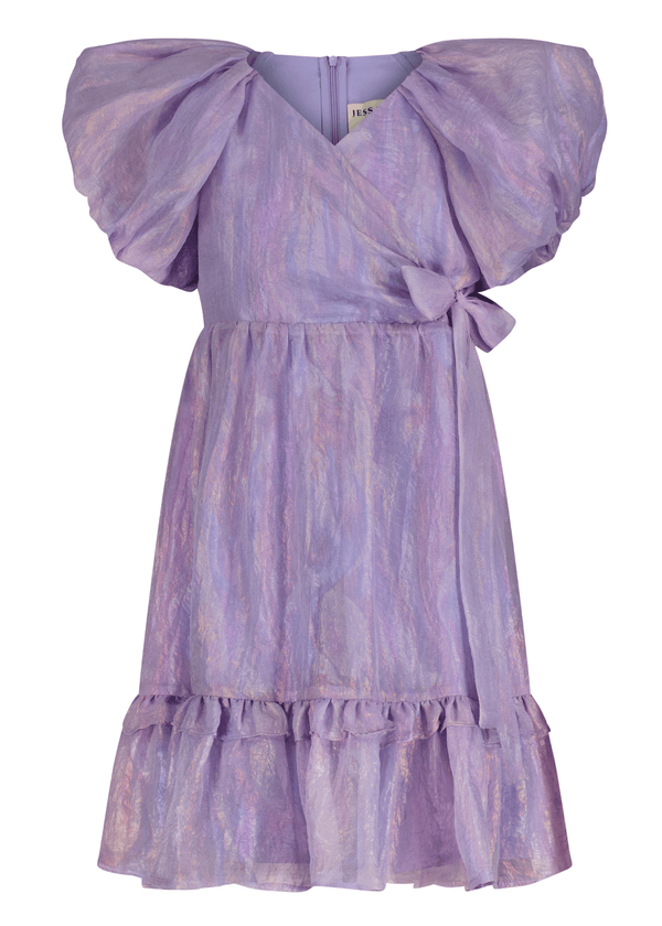 chic size inclusive model wearing JessaKae Pixie Girls Dress Lilac / 12-18M Girls Dress