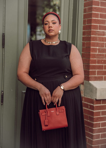 chic size inclusive model wearing JessaKae Presley Dress