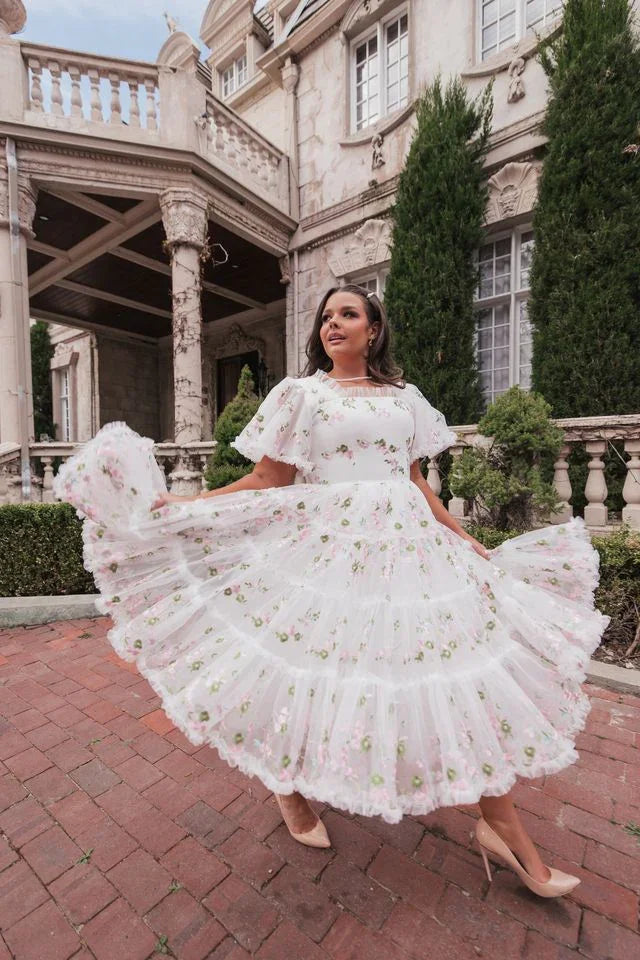 chic size inclusive model wearing JessaKae Promise Dress Pinched Pink / L Dresses