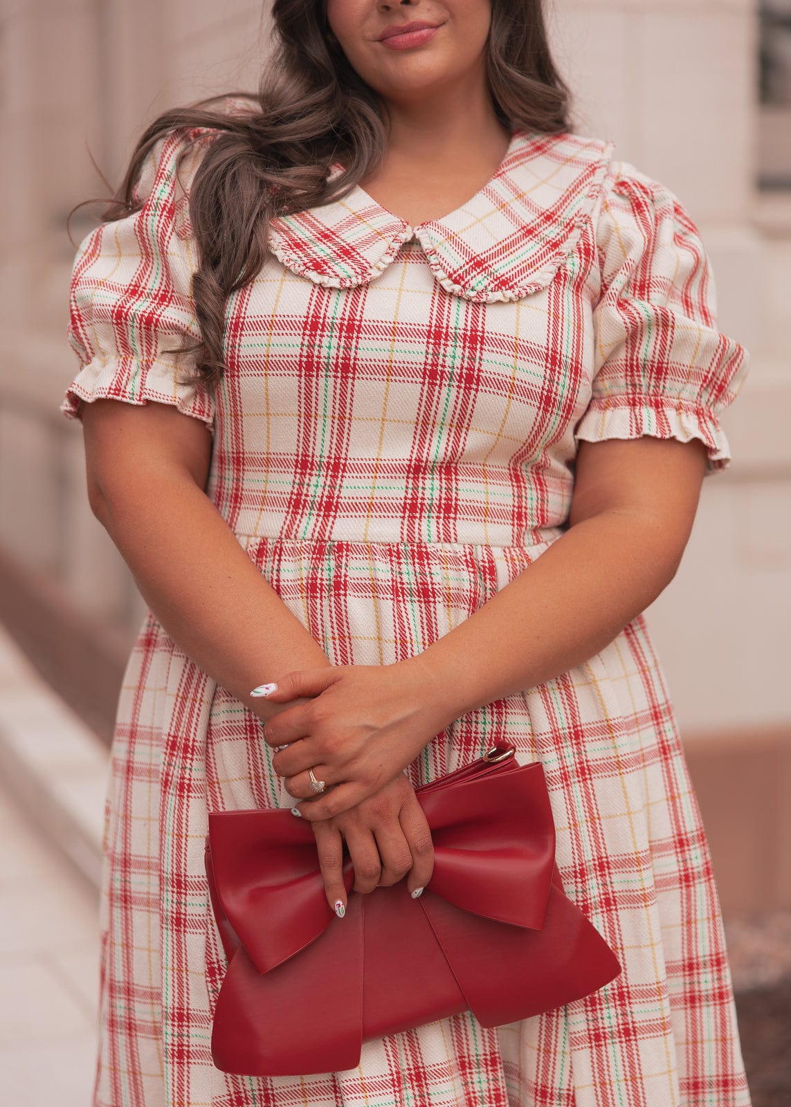 chic size inclusive model wearing JessaKae Pyper Dress