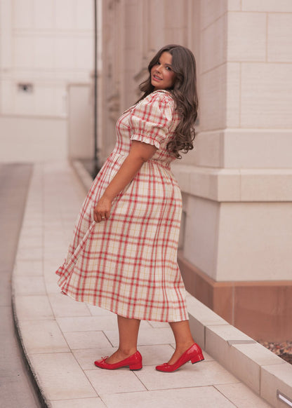 chic size inclusive model wearing JessaKae Pyper Dress