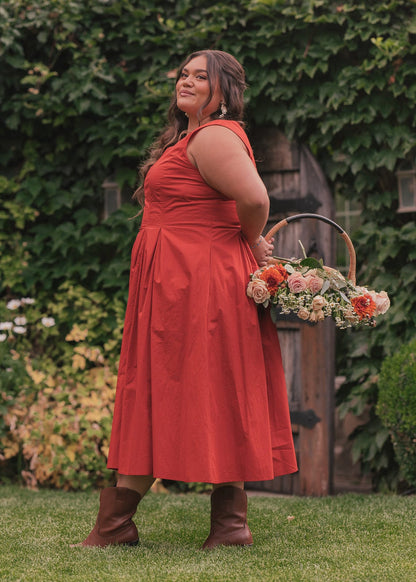 chic size inclusive model wearing JessaKae Quinn Dress