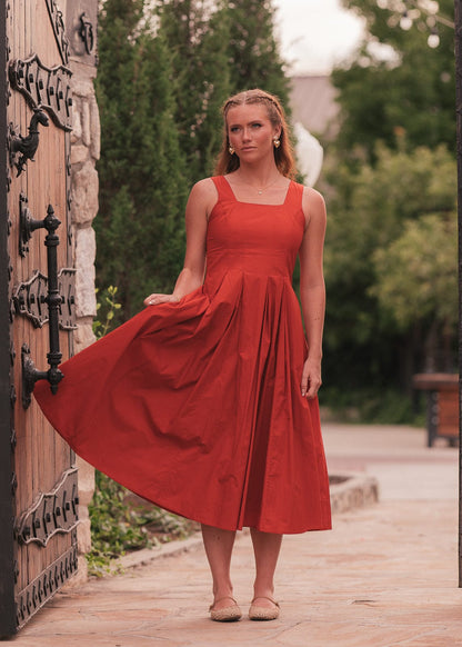 chic size inclusive model wearing JessaKae Quinn Dress