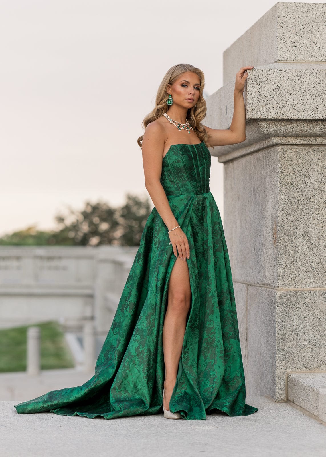 chic size inclusive model wearing JessaKae Rayne Dress