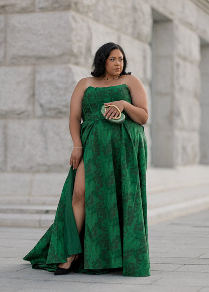 chic size inclusive model wearing JessaKae Rayne Dress