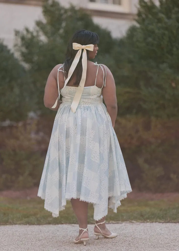 eggshell blue dress Mint Bows Midi Dress (Eggshell Blue) XL