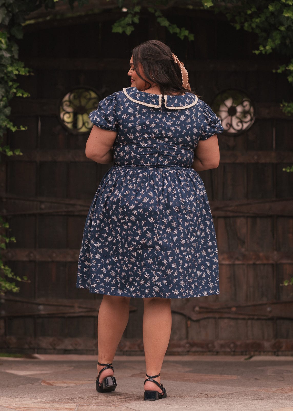 chic size inclusive model wearing JessaKae Rory Dress