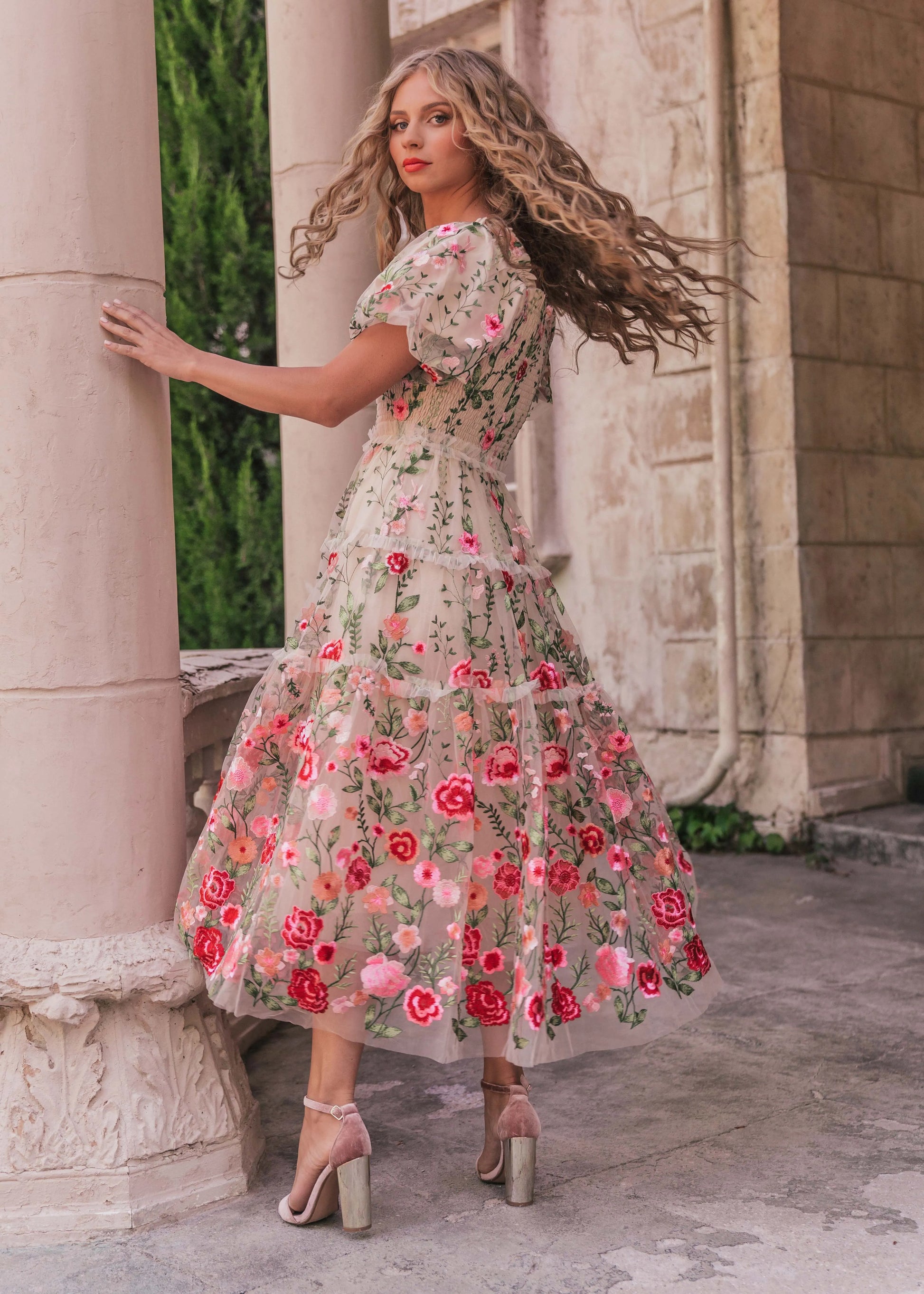 Rose Dress Midi - Cream | Occasion Dress in Sizes XXS–6X Rose Dress Midi - Cream | Occasion Dress in Sizes XXS–6X