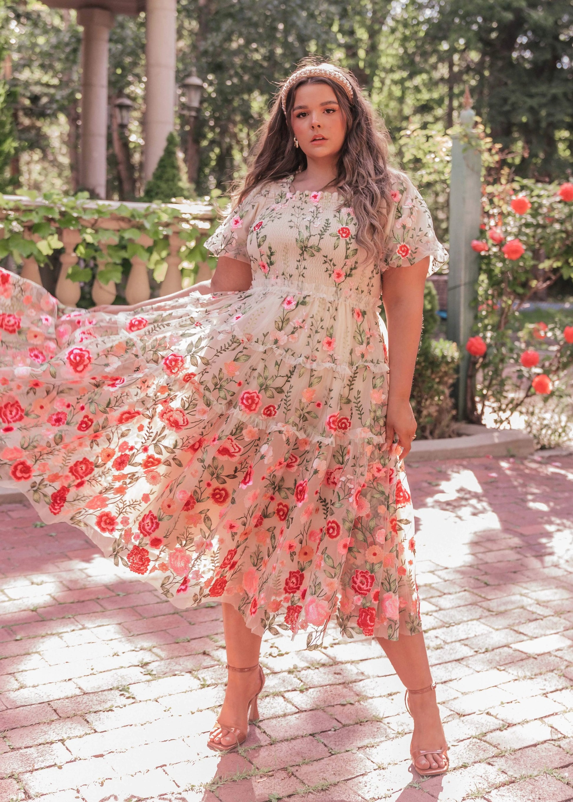 Rose Dress Midi - Cream | Occasion Dress in Sizes XXS6X | JessaKae Rose Dress Midi - Cream | Occasion Dress in Sizes XXS6X | JessaKae