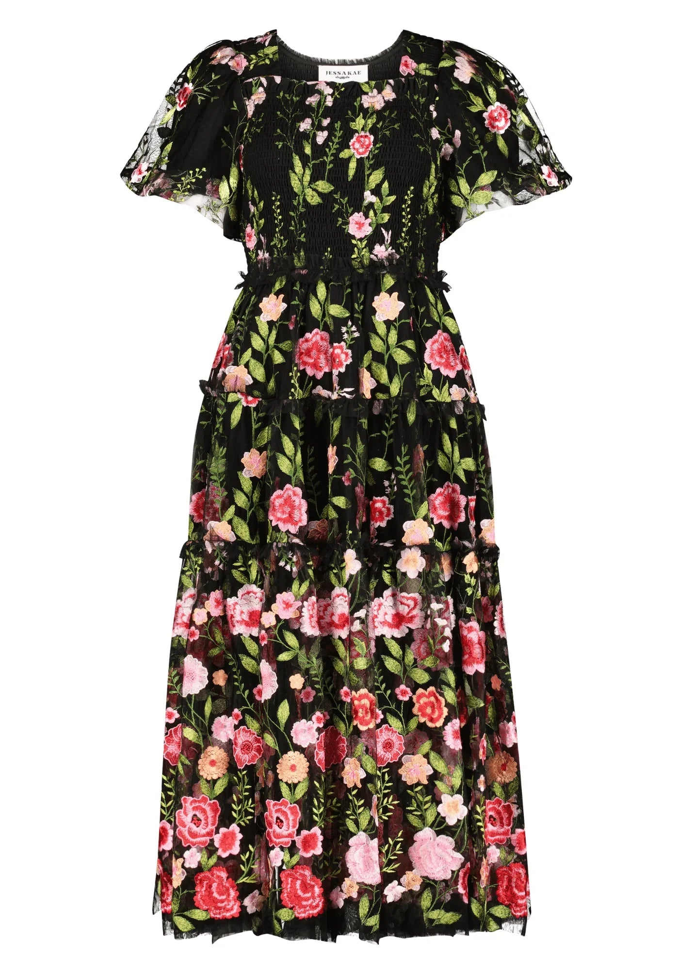 Rose Dress Dresses - JessaKae - Rose Dress - Black / XXS