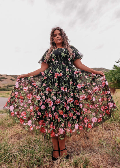 Rose Dress Dresses - JessaKae - Rose Dress - Lilac Rose / XXS