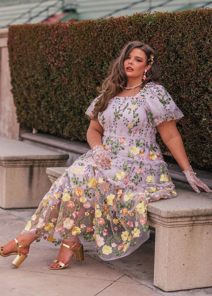 Rose Dress Dresses - JessaKae - Rose Dress - Lilac Rose / XXS