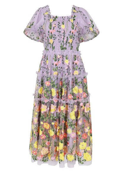 Rose Dress Dresses - JessaKae - Rose Dress - Lilac Rose / XXS