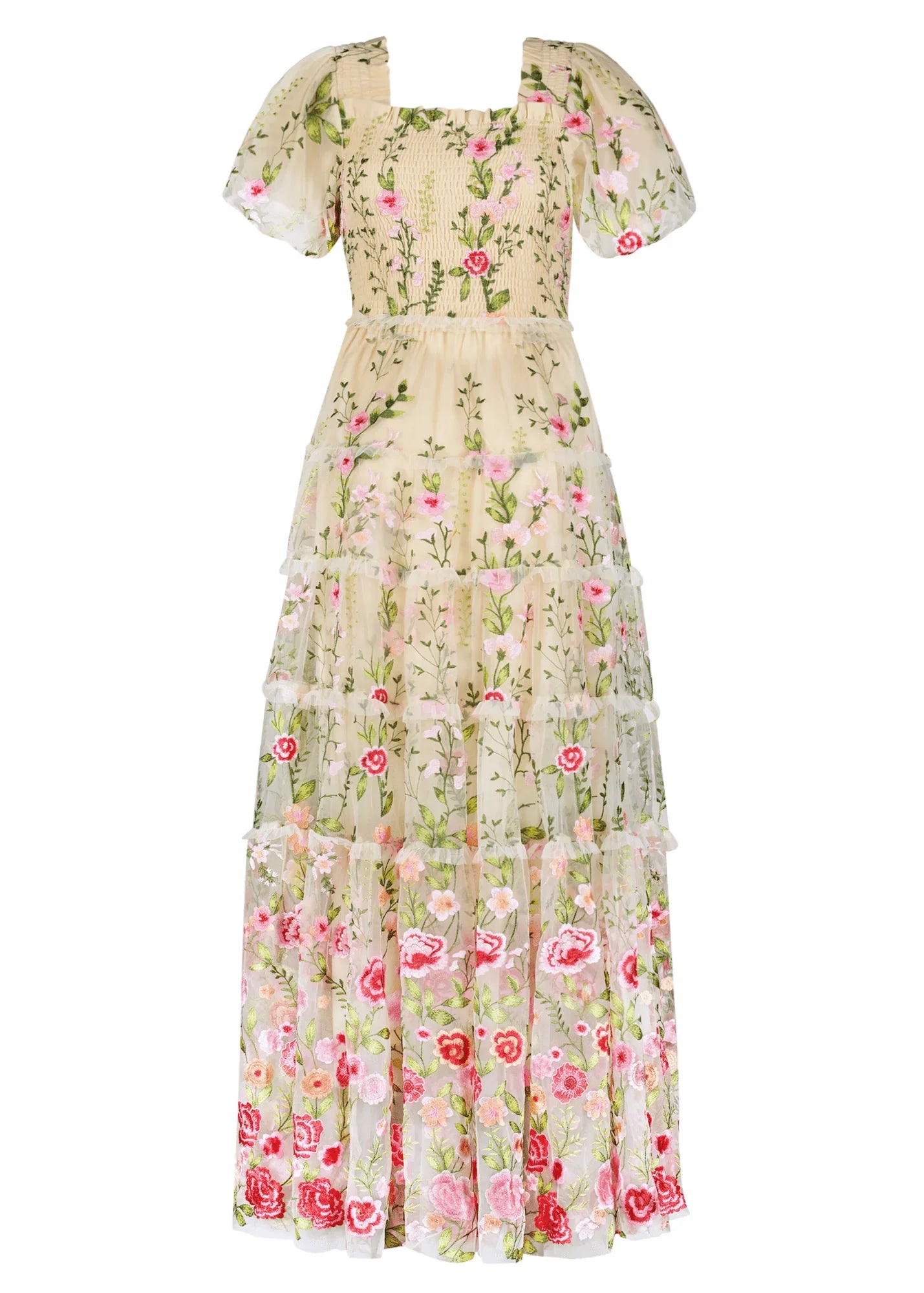 Rose Dress - Maxi Dresses - JessaKae - Rose Dress - Maxi - Cream / XXS