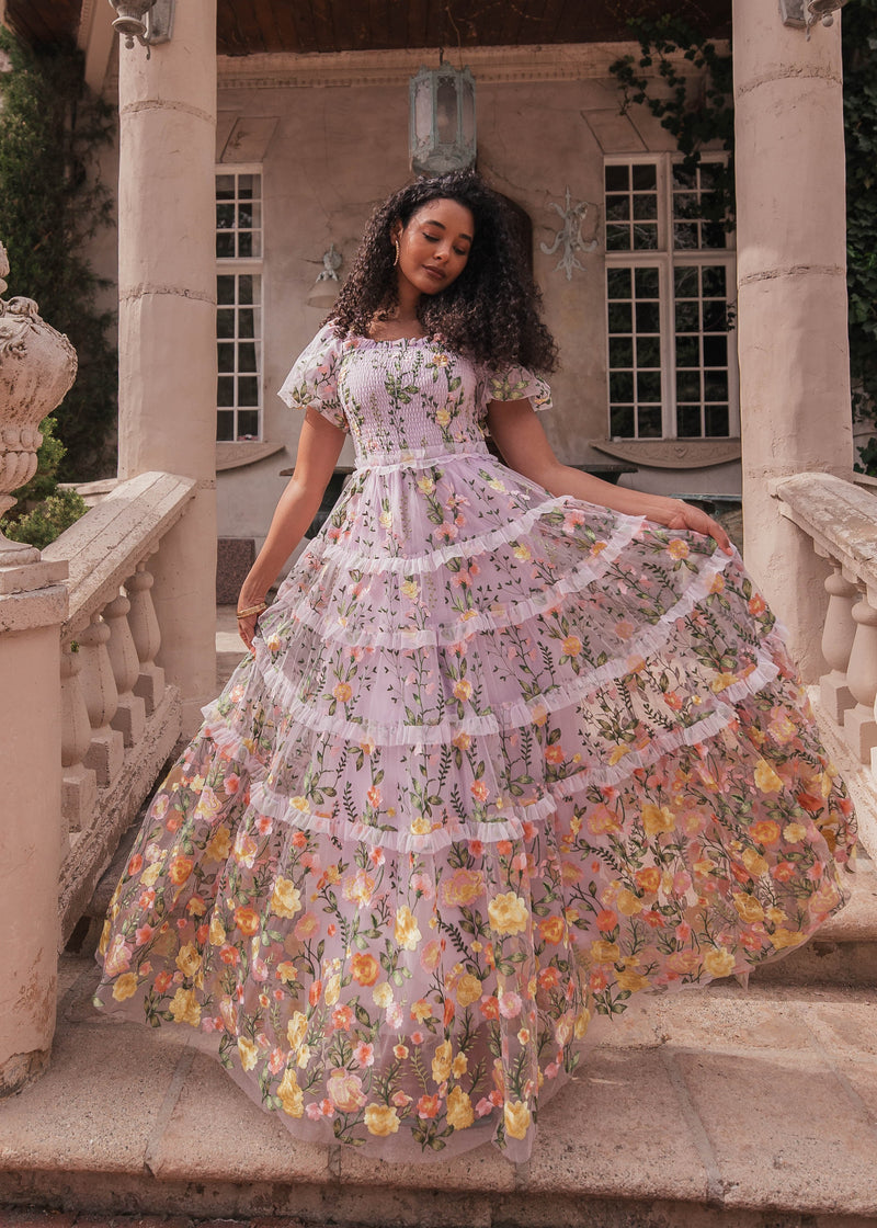 chic size inclusive model wearing JessaKae Rose Dress - Maxi Dresses