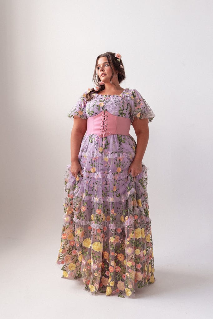 chic size inclusive model wearing JessaKae Rose Dress - Maxi Dresses