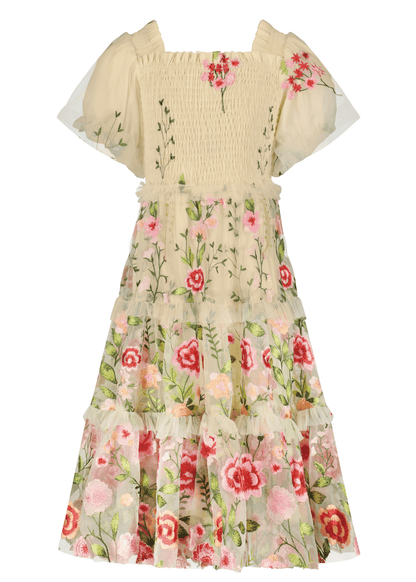 Rose Girls Dress Girls Dress - JessaKae - Rose Girls Dress - Cream / 12-18M