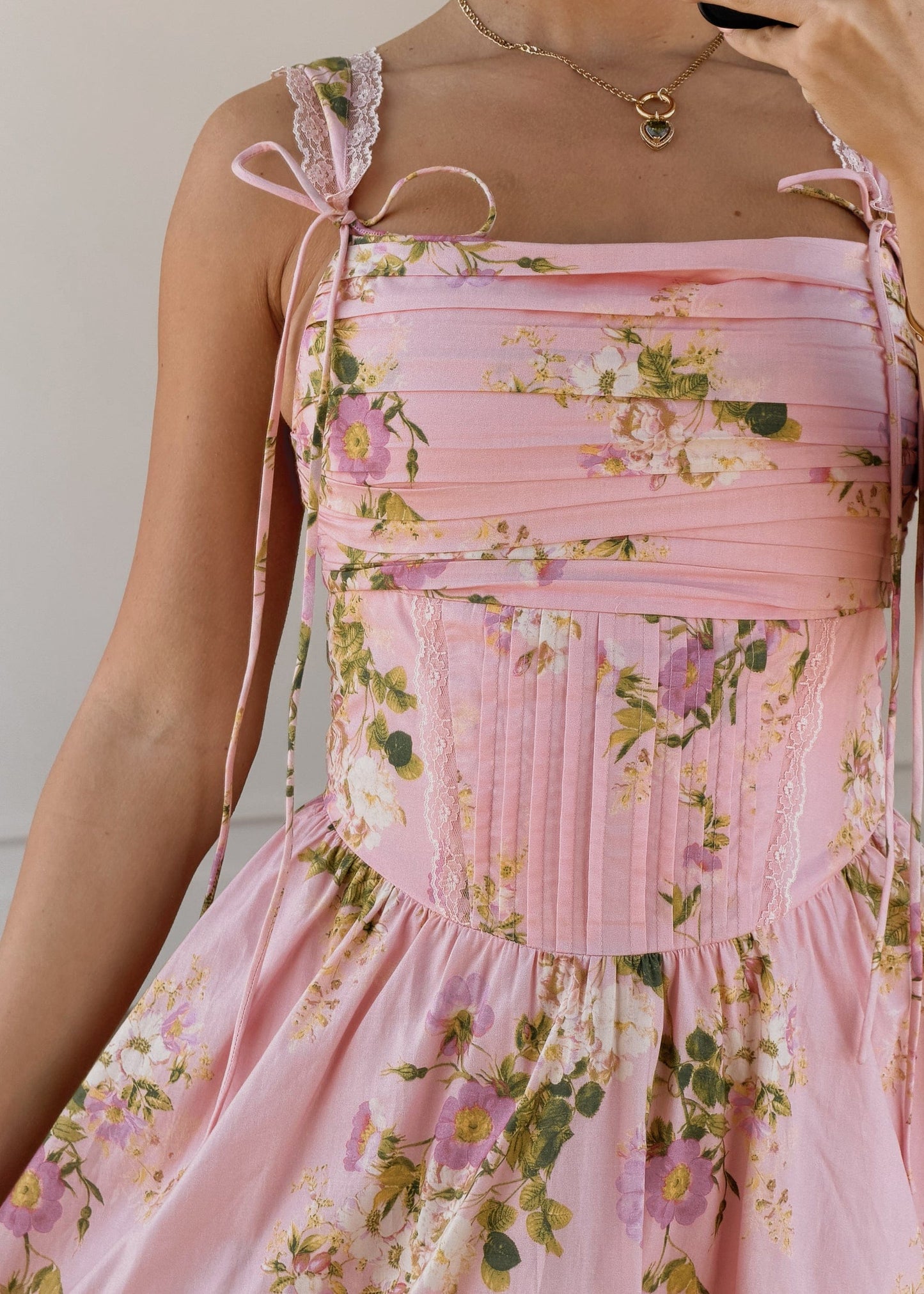 chic size inclusive model wearing JessaKae Rosella Dress - Pink