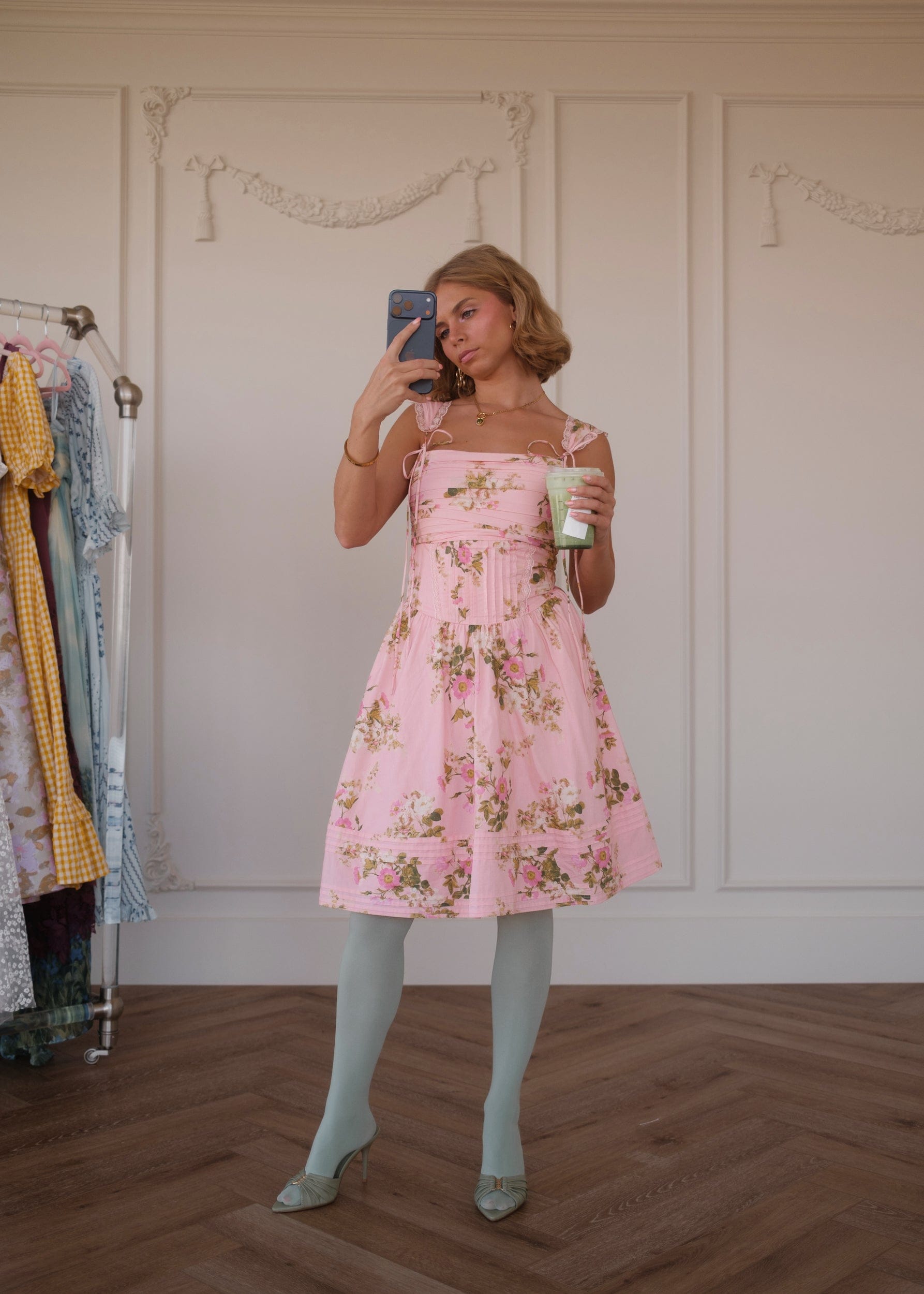 chic size inclusive model wearing JessaKae Rosella Dress - Pink