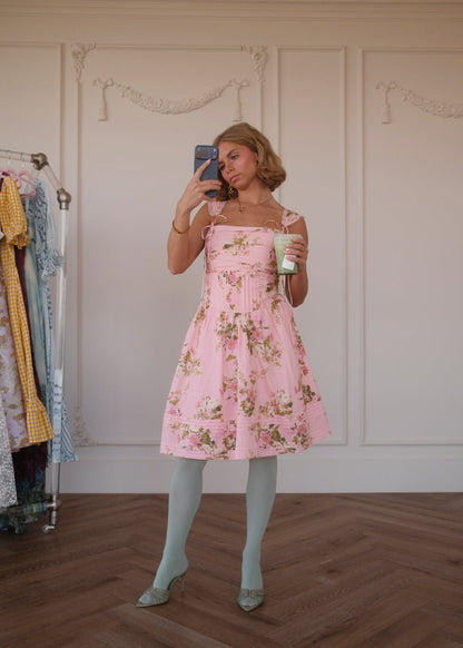 chic size inclusive model wearing JessaKae Rosella Dress - Pink