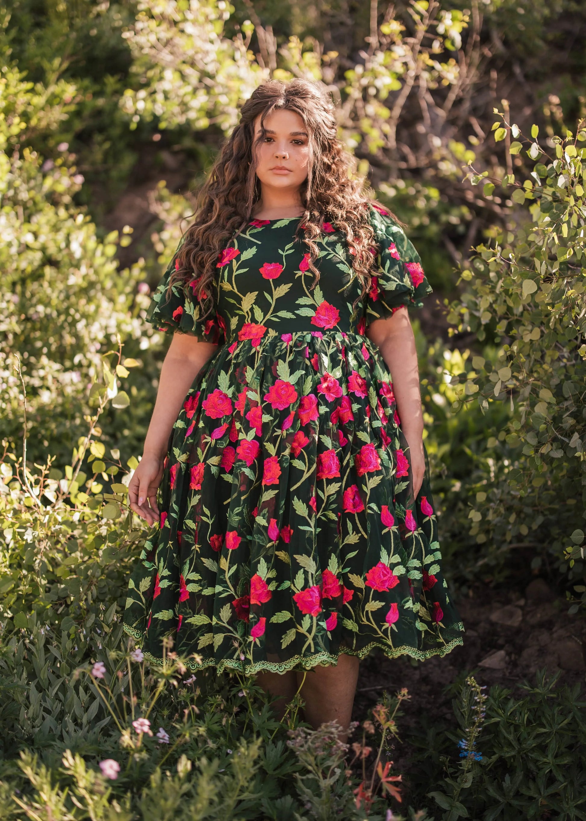 Rosette Dress Dresses - JessaKae - Rosette Dress - Rosette Green / XXS