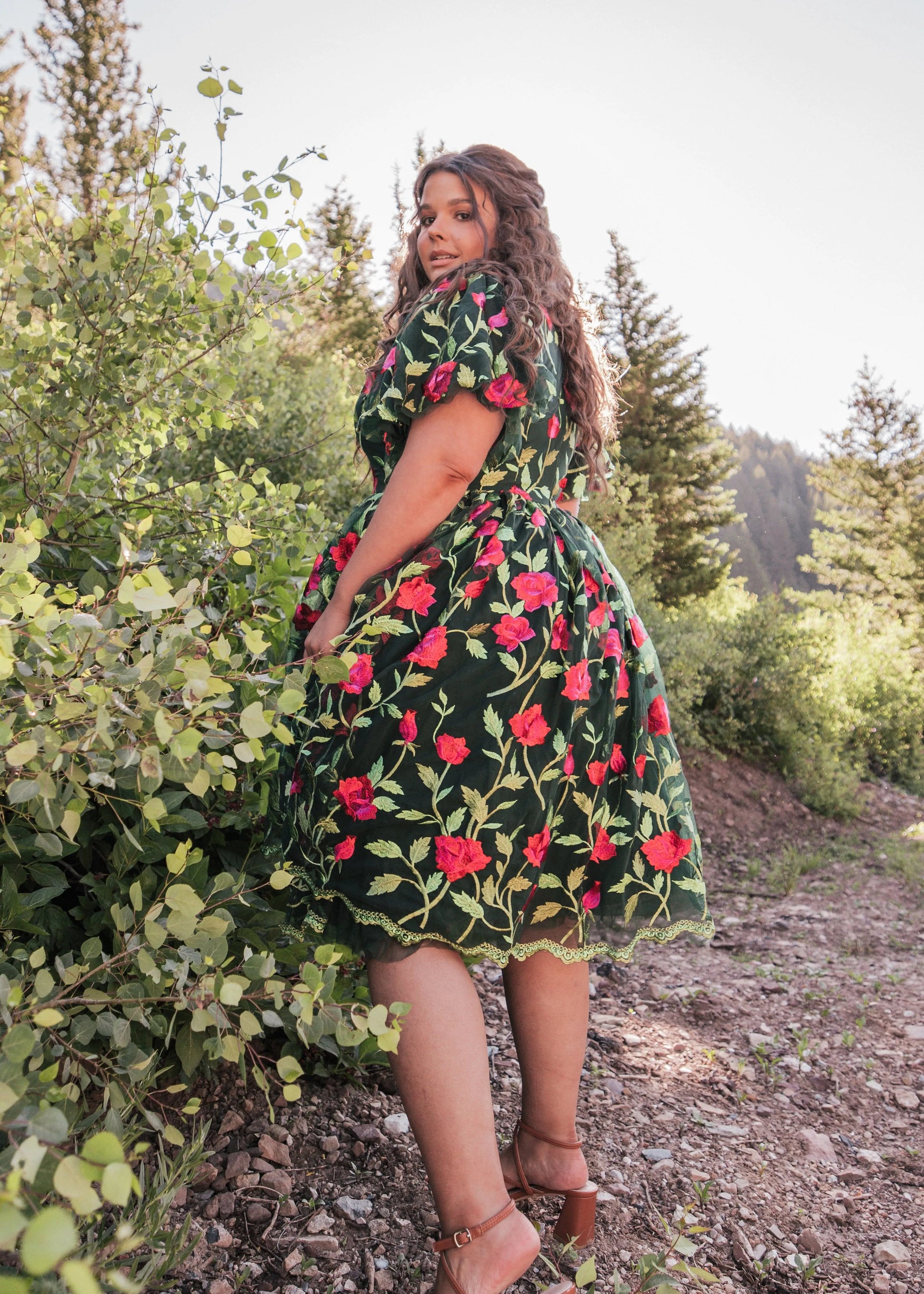 Rosette Dress Dresses - JessaKae - Rosette Dress - Rosette Green / XXS