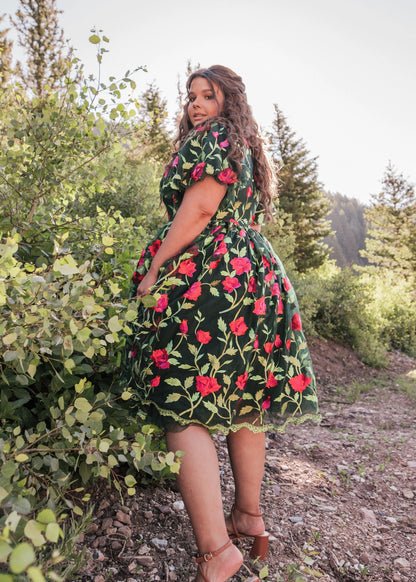 Rosette Dress Dresses - JessaKae - Rosette Dress - Rosette Green / XXS