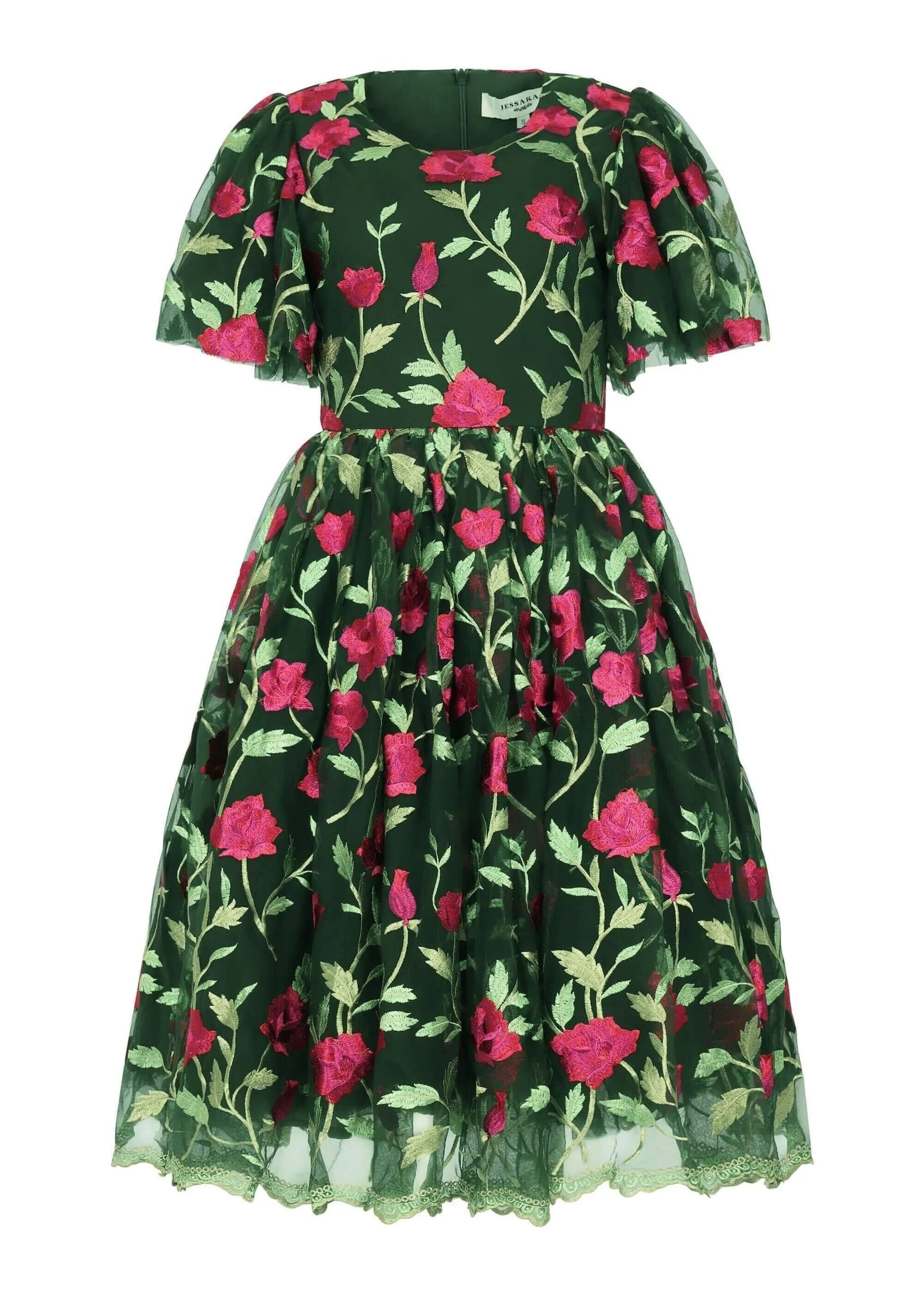 Rosette Dress Dresses - JessaKae - Rosette Dress - Rosette Green / XXS