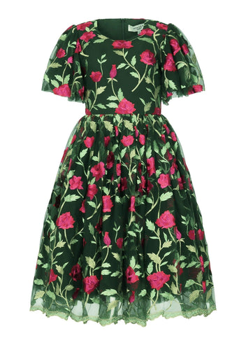 Rosette Dress Dresses - JessaKae - Rosette Dress_Rosette Green / XS