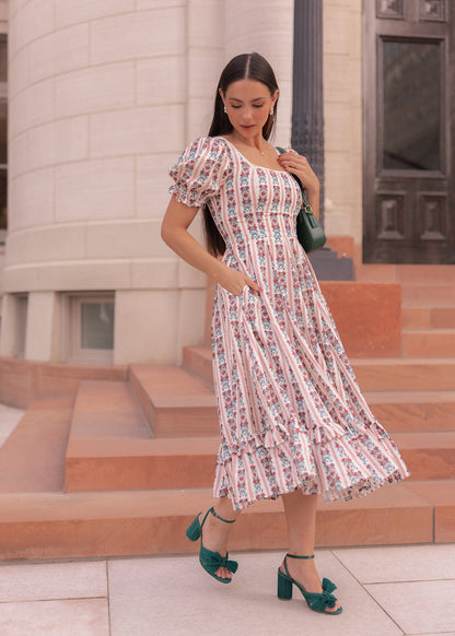 chic size inclusive model wearing JessaKae Rue Dress